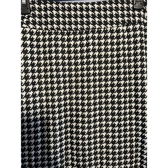 Lane Bryant‎ Mini Skirt Houndstooth Black & White Stretch, Back Zip Size 18 - Picture 2 of 6